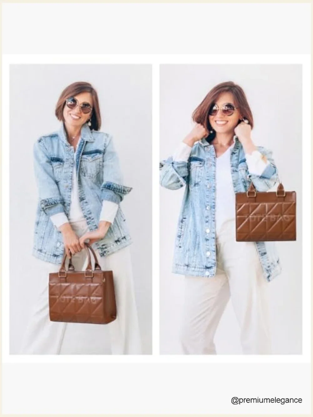 Quilted Mini Tote Satchel Handbag with Crossbody Strap